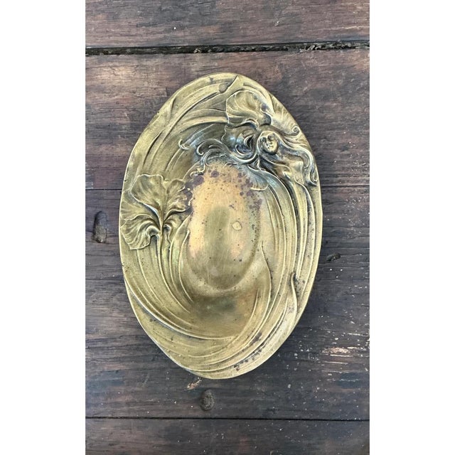 Early 20th Century Vintage Art Nouveau Brass Bowl For Sale - Image 5 of 12