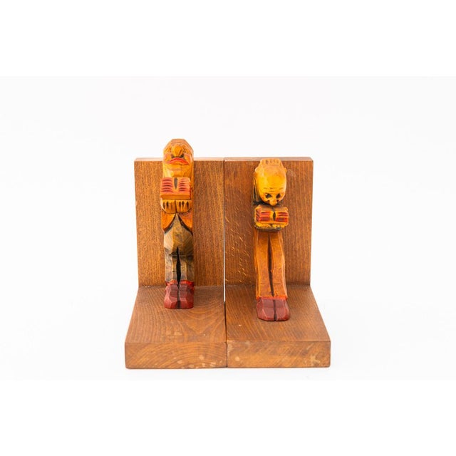Wood Art Deco Carved Bookends, 1920s, Set of 2 For Sale - Image 7 of 13