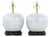 Vintage Blanc De Chine Porcelain Table Lamps Monochrome Round Vases on Wood Bases - a Pair For Sale