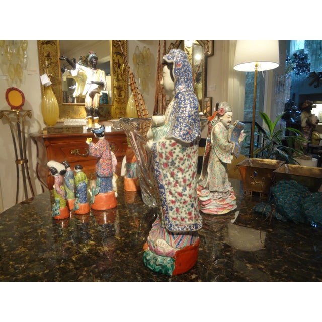 Late 19th or Early 20th Century Hand Decorated Chinese Porcelain Figure For Sale - Image 10 of 12