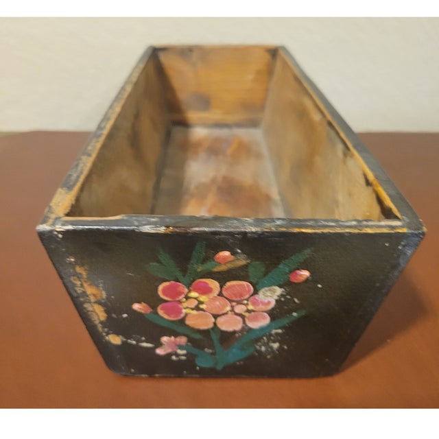 Fabulous Vintage Chinese Hand-Painted Letterbox with beautiful flowers, leaves, and buds. Nice decorative item that has...
