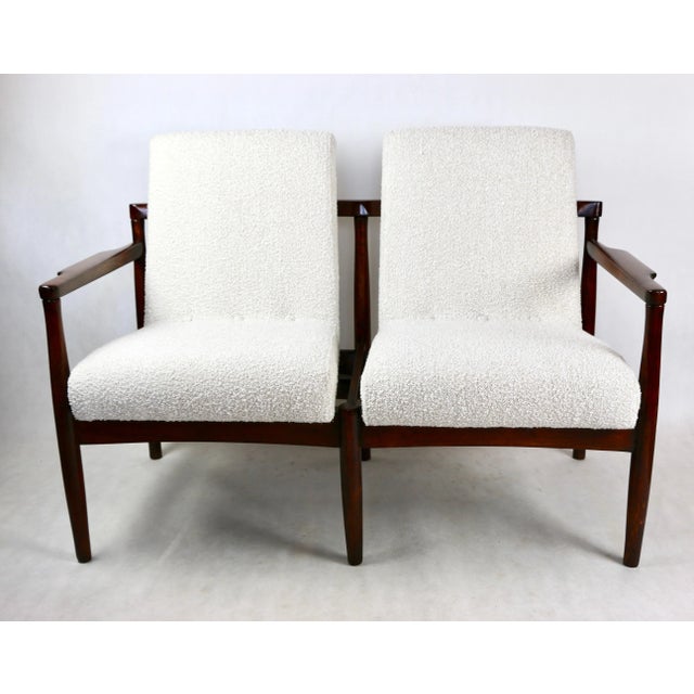 Vintage Double Sofa Bench in Ivory Bouclé, 1970s For Sale - Image 13 of 13