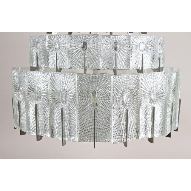 Vintage Three-Tier Glass Pendant Light by Rupert Nikoll, 1950 For Sale - Image 9 of 18