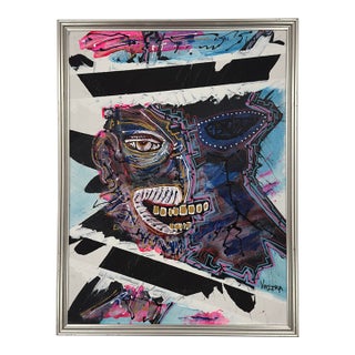 Jeffrey Virzera Original Contemporary Abstract Portrait Painting For Sale