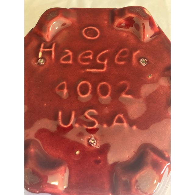 Ceramic Mid-Century Haeger Pottery Pentagon Bowl in Deep Red Glaze For Sale - Image 7 of 7
