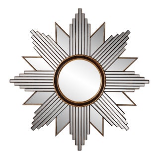 Vintage Geometric Starburst Mirror For Sale