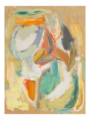 'Abstract in Rust and Jade' by Dora Masters, Mid-Century California Modernist Woman Artist, San Francisco Art Association