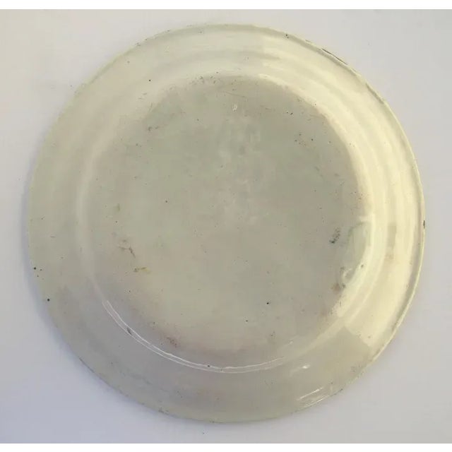 19th Century French Faience Blue and White Charger with Exotic Birds For Sale - Image 5 of 6