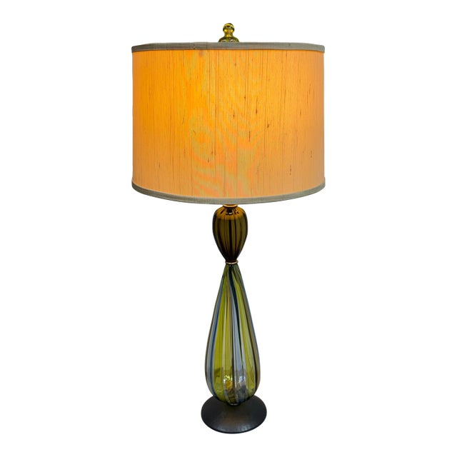 Vintage Art Glass Table Lamp For Sale