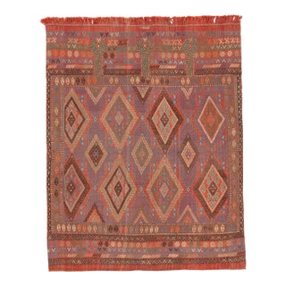 Vintage Kilim Rug in Polychromatic Diamond Patterns by Rug & Kilim For Sale