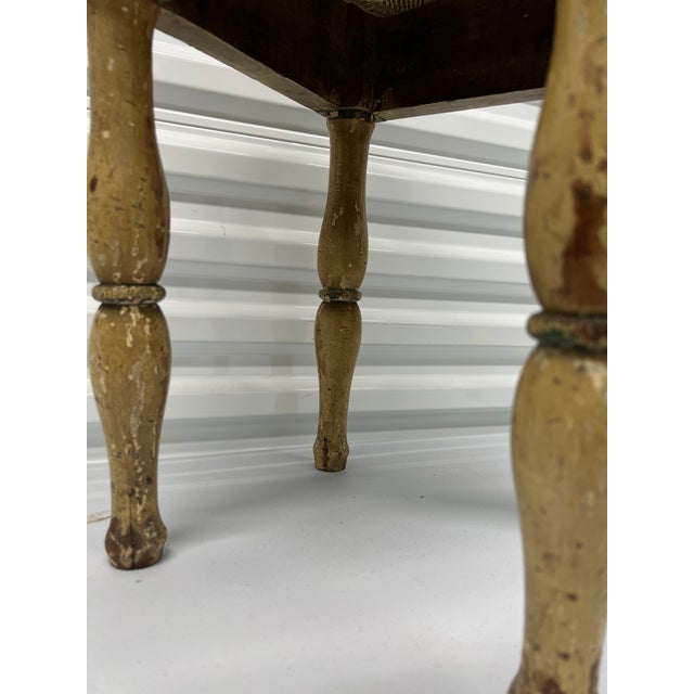 18th Century, French Paint Decorated & Tapestry Upholstered High Stool For Sale In Boston - Image 6 of 12
