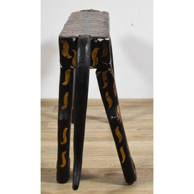 Mid-20th Century Hand-Carved Folk Art Cat Form Sculptural Bench For Sale - Image 10 of 10