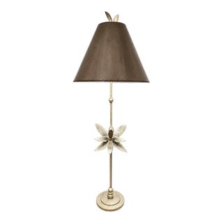 Azalea Silver Leaf Buffet Table Lamp For Sale