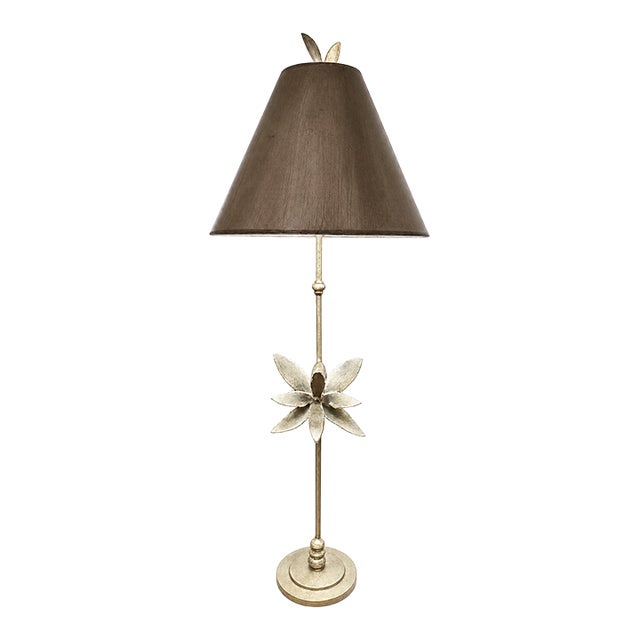 Azalea Silver Leaf Buffet Table Lamp For Sale