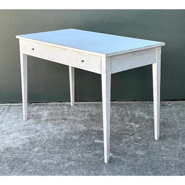 Vintage Painted Wood Writing Desk For Sale - Image 10 of 12