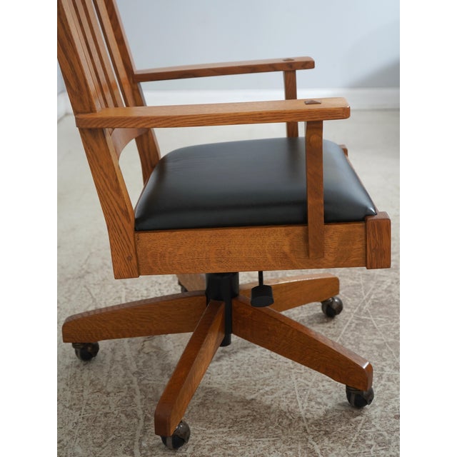 Stickley Arts & Crafts Mission Oak Office Chair For Sale - Image 11 of 18