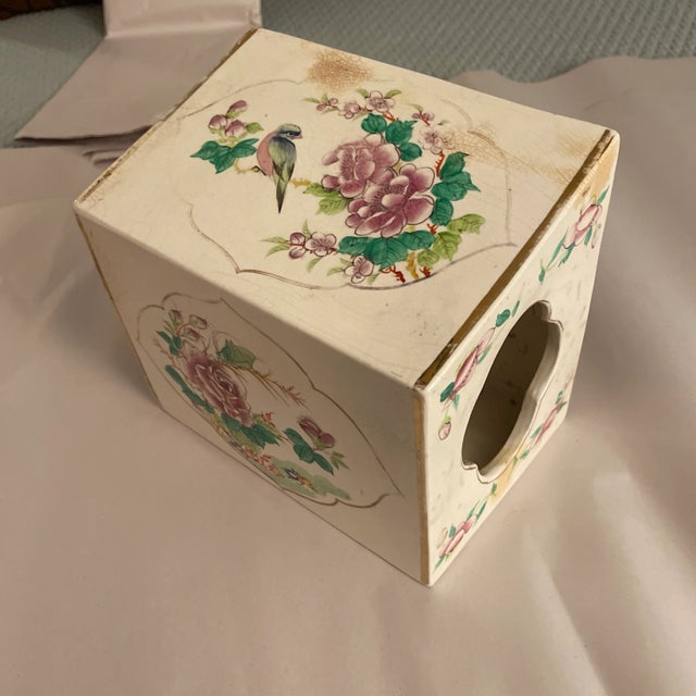 Antique Chinese Porcelain Famille Rose Opium Pillow For Sale - Image 6 of 8