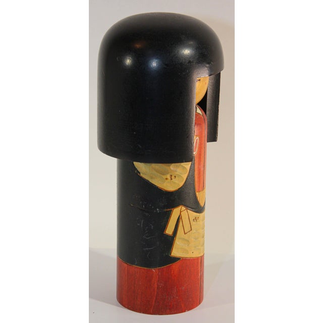 Vintage Kokeshi Doll, Handcrafted Wood, Japonisme Style, Japan 1987 For Sale - Image 4 of 11