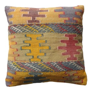 Contemporary Pillow Cover Made From Kilim Rug For Sale