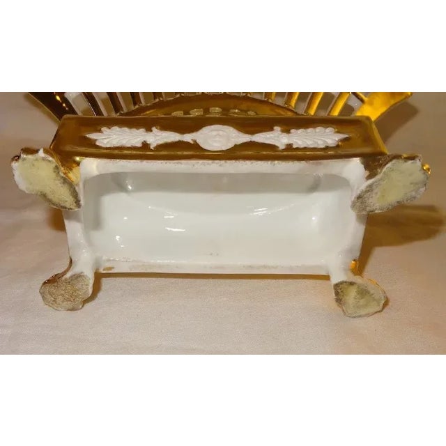 White 1820s French Empire White & Gold Porcelain Basket For Sale - Image 8 of 9