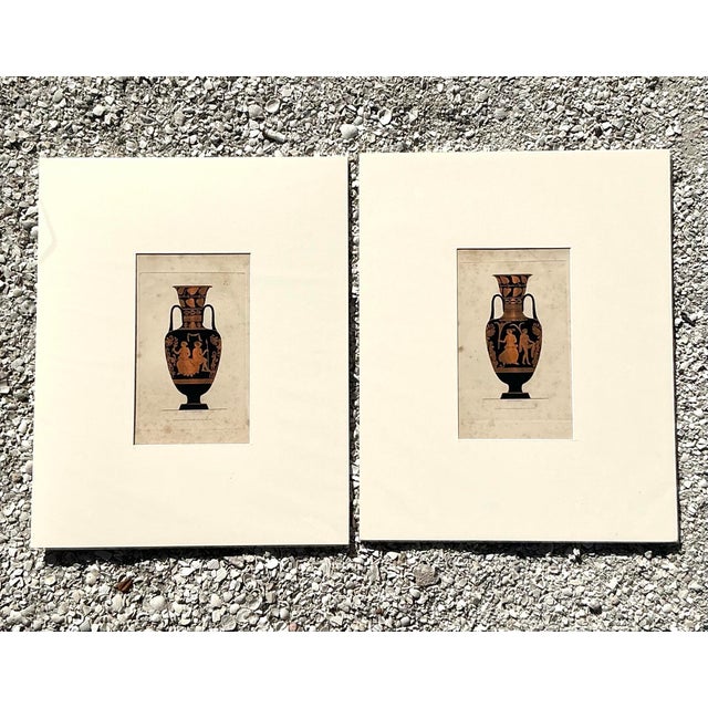 Vintage Boho Greek Urn Original Prints - Set of 2 For Sale - Image 12 of 12