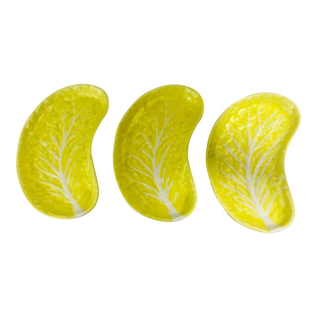 Secla Yellow Cabbage Leaf Crescent Shape Salad Plates Set of 3 Chairish