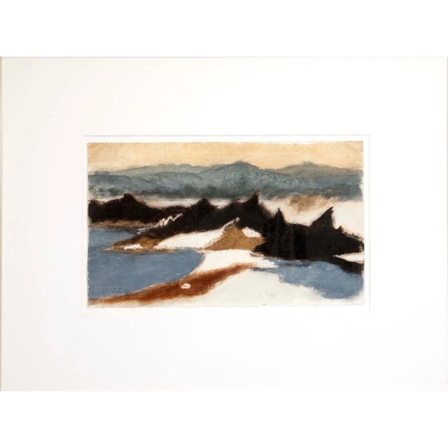 A modern pastel drawing on paper by Detroit artist Charles Culver. Hand signed in pencil bottom right. A dreamy landscape...