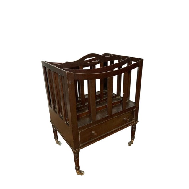 Antique Mahogany Canterbury Magazine Rack, 1900 For Sale - Image 9 of 9