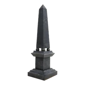 Vintage Mottled Slate Gray Stone Obelisk