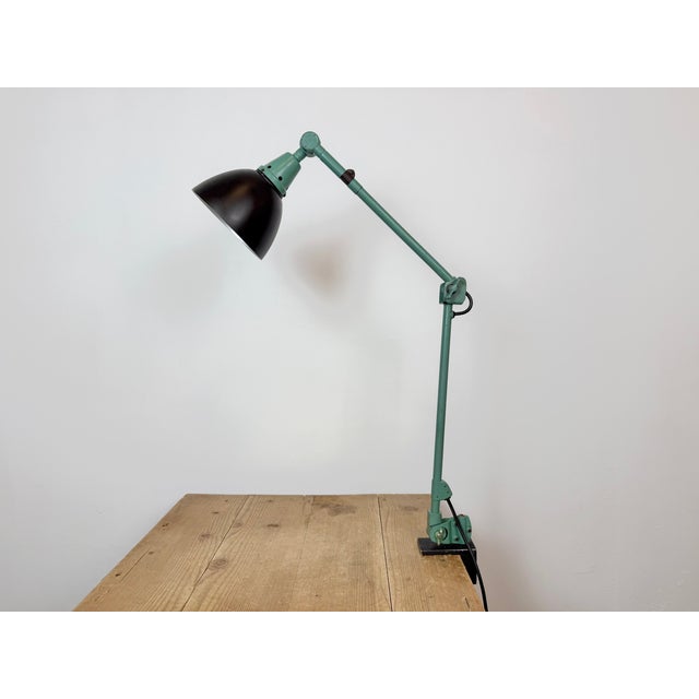 Green Industrial Workshop Desk Lamp by Curt Fischer for Midgard, 1950s For Sale - Image 4 of 18
