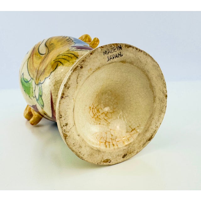 Antique Japanese Hand-Painted Dragon Crackle Glaze Vase For Sale - Image 11 of 11