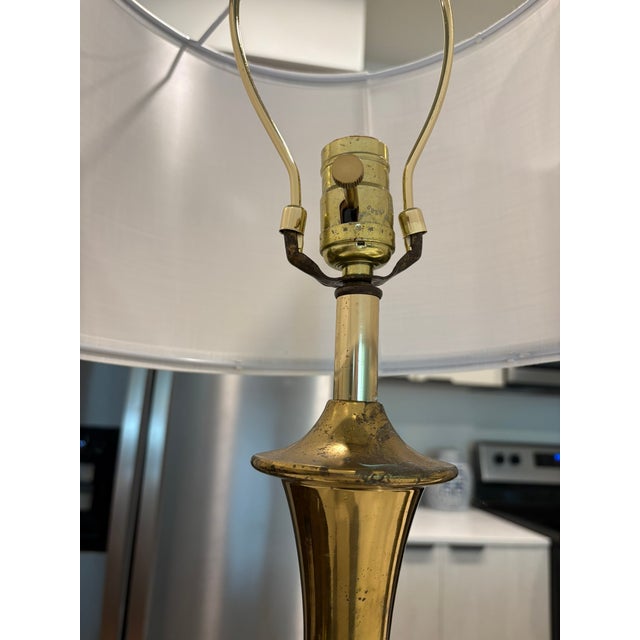 Mid 20th Century 70s Vintage Brass Flared Trumpet Table Lamps Attributed to Tony Paul - A Pair For Sale - Image 5 of 12