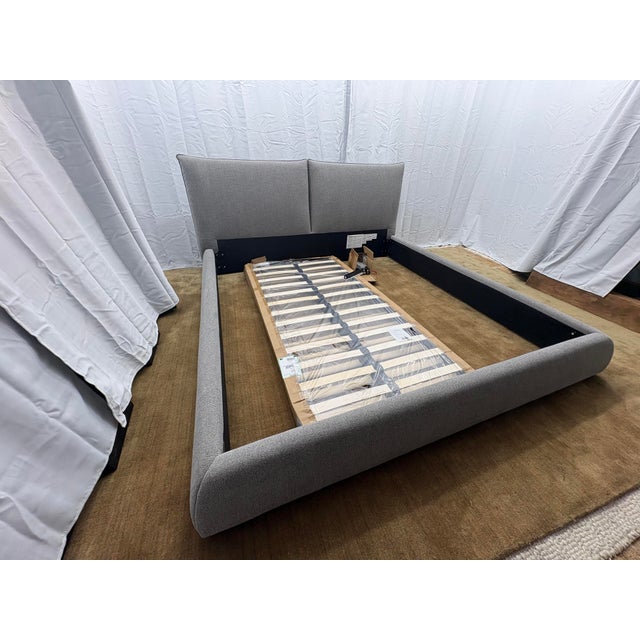 Contemporary Arhaus Rigby Upholstered Bed — King Size Custom Upholstery | Plush Pillow-Back Headboard | Platform Design For Sale - Image 3 of 18