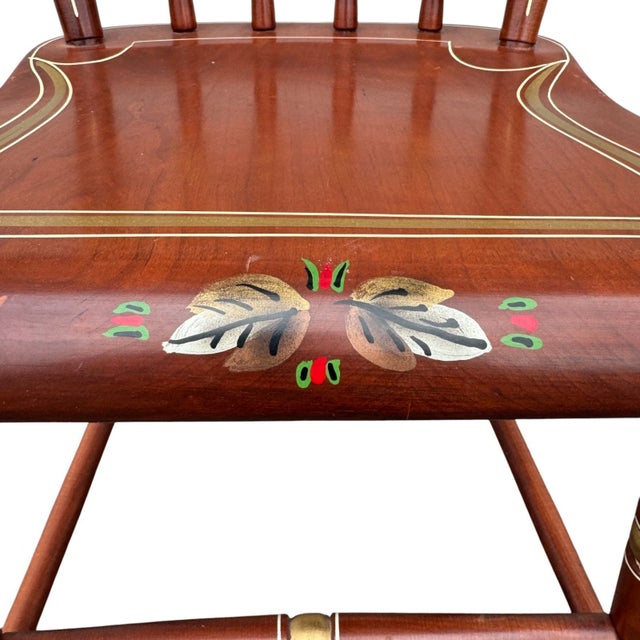 Vintage Amish Hand-Painted Folk Art Wooden Chairs – Set of 2, Country Style For Sale - Image 17 of 18