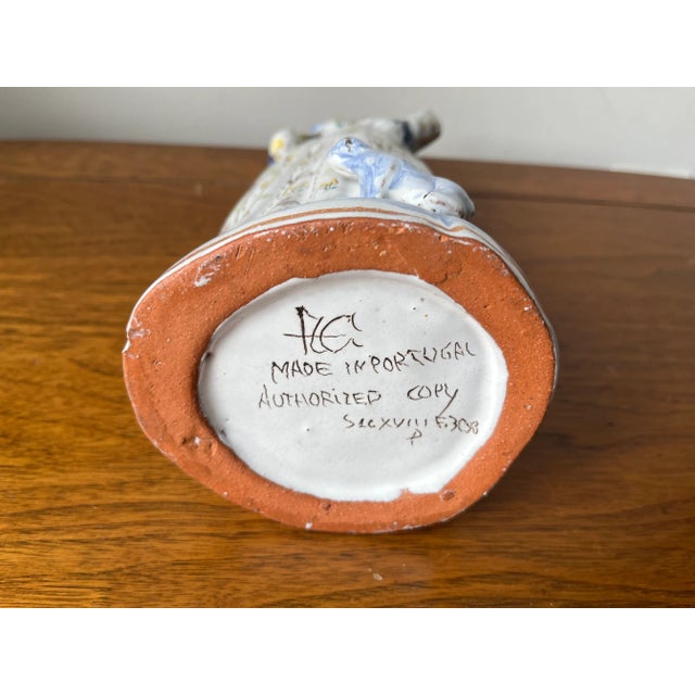 Vintage Hand-Painted Figurine/Candlestick For Sale - Image 4 of 6