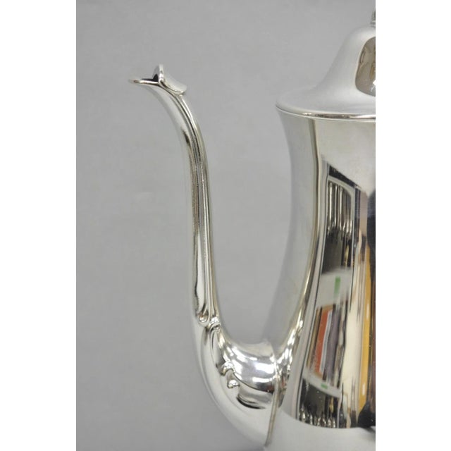 Vintage Oneida Victorian Style Silver Plated Victorian Teapot Coffee Pot For Sale In Philadelphia - Image 6 of 13