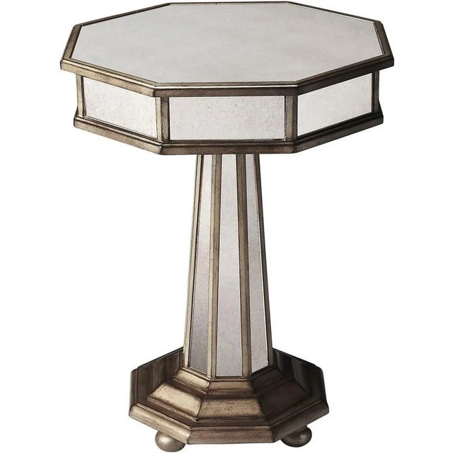 Not Yet Made - Made To Order Transitional Accent Table with Pewter Details For Sale - Image 5 of 6