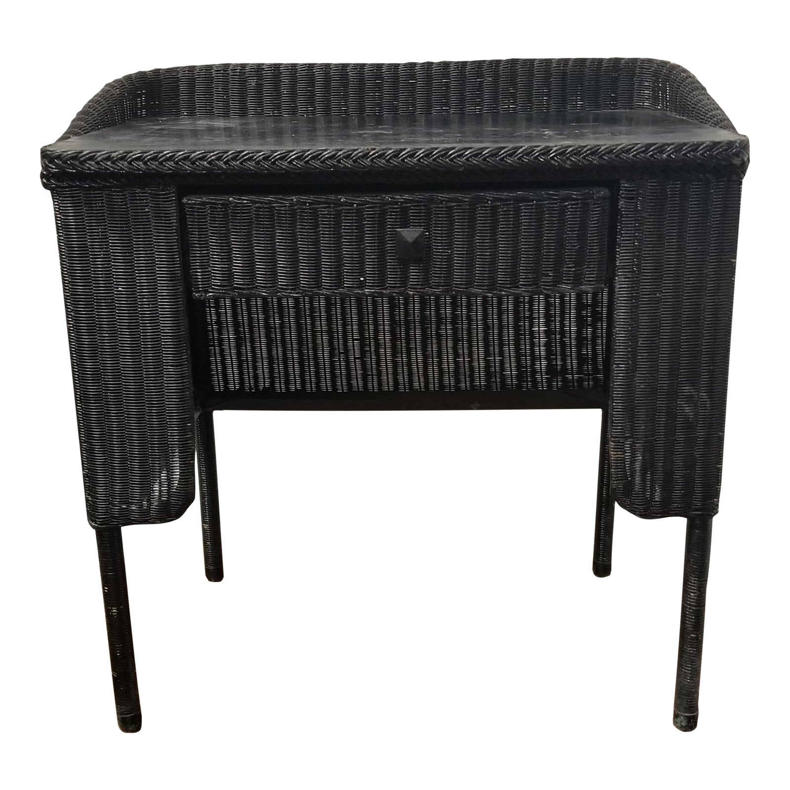 Victorian Wicker Desk and Chair Chairish