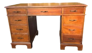 Late 20th Century Solid Wood 7-Drawer Traditional Executive Desk