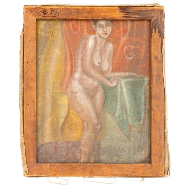 Mid 20th Century Elsie Price Seated Female Nude Oil on Canvas For Sale - Image 5 of 6