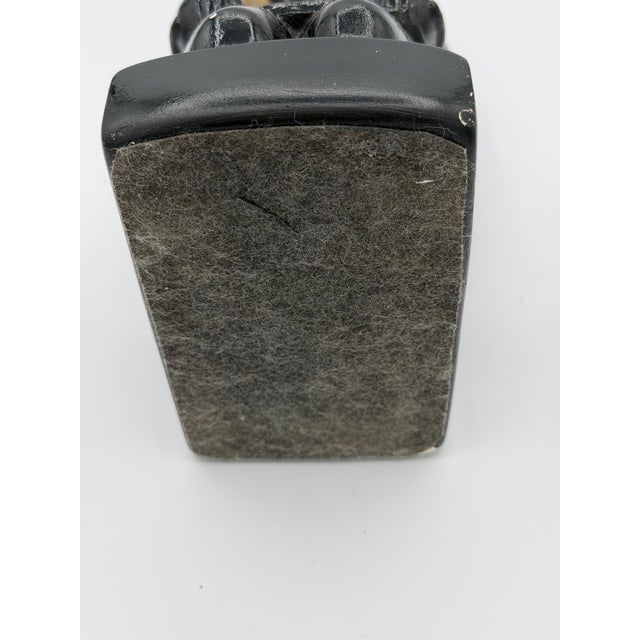 Black 1930s Egyptian Revival Black Ceramic With Gold Highlights Egyptian Statue or Figurine For Sale - Image 8 of 8