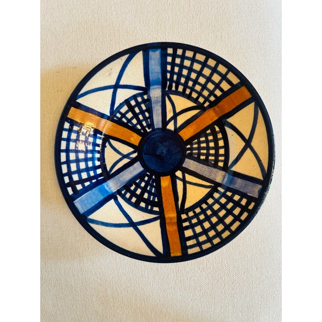 1950s Midcentury Modern Studio Pottery Plate For Sale - Image 5 of 9