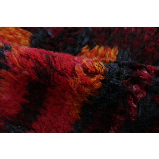 Vintage Swedish Rya Rug With Red and Blue Geometric Pattern - Rug & Kilim For Sale In New York - Image 6 of 7