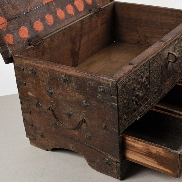 Chest with Engraved and Carved Metal Studs For Sale - Image 15 of 18