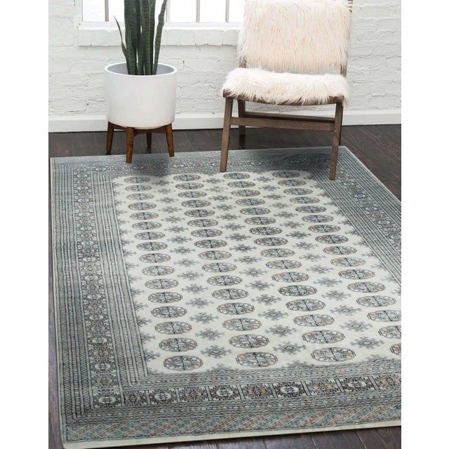 4x6 Rustic Nina Beige Floral Traditional Hand Knotted Wool Carpet Rug For Sale - Image 4 of 6