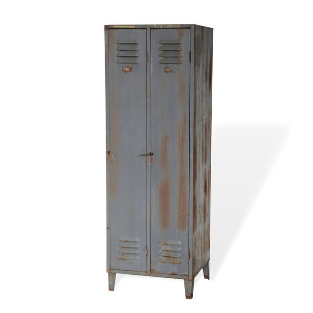 Vintage Industrial Iron Wardrobe For Sale - Image 5 of 5