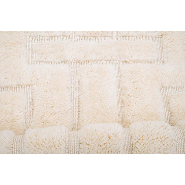 Layered Geometric Hand-Knotted Oversize Wool Rug | 13'6" X 9'1" | One of a Kind For Sale - Image 4 of 10