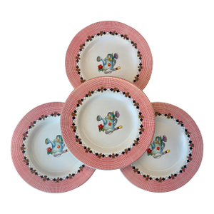 1990s Stoneware "Garden Time" Small Plates by Mary Engelbriet for Sakura - Set of Four