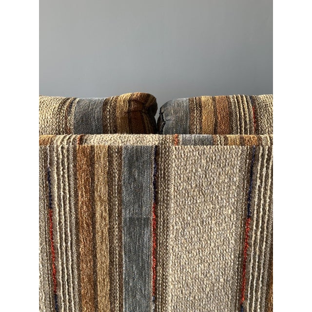 1970s Striped Woven Upholstery Three-Seat Sofa For Sale - Image 12 of 18