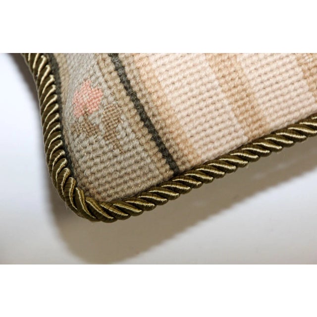 Vintage French Aubusson Tapestry Style Needlepoint Lumbar Pillow For Sale - Image 4 of 13